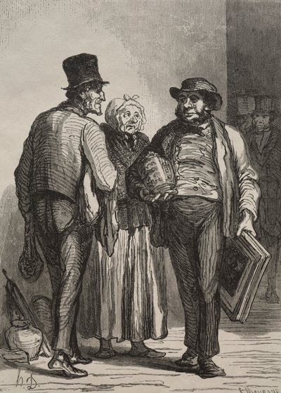 Der Auktionsraum: Die Händler von Honoré Daumier