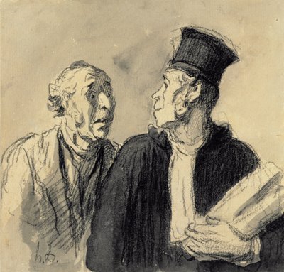 Der Anwalt und sein Mandant von Honoré Daumier