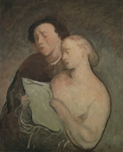 Zwei Sänger, ca. 1850-60 von Honoré Daumier