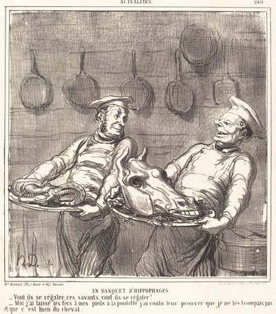 Ein Festmahl der Pferdefleischesser von Honoré Daumier