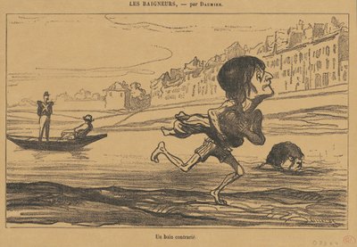 Ein widerspenstiges Bad von Honoré Daumier