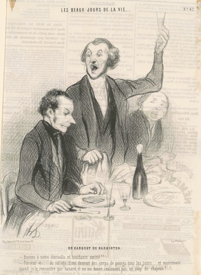 Ein Bankett der Barbisten von Honoré Daumier
