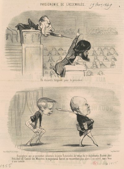 Eine ermüdende Rede für den Präsidenten von Honoré Daumier