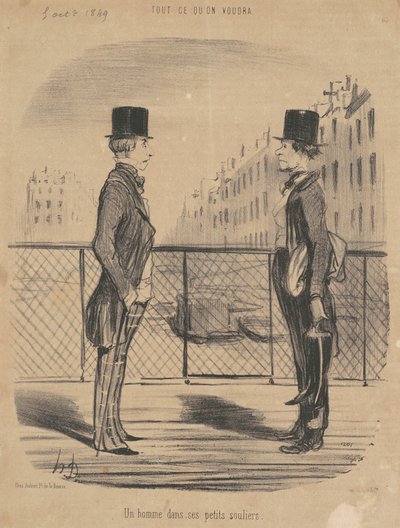 Ein Mann in seinen kleinen Schuhen von Honoré Daumier