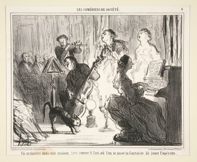 Ein Orchester in einem Haus von Honoré Daumier