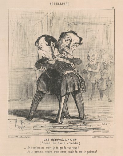 Eine Versöhnung, Szene der hohen Komödie von Honoré Daumier