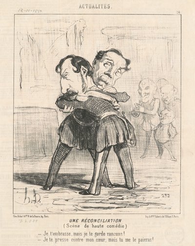 Eine Versöhnung, Szene aus der hohen Komödie von Honoré Daumier