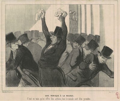 Eine Panik an der Börse von Honoré Daumier