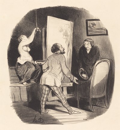 Eine schwierige Position von Honoré Daumier