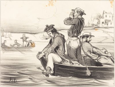Eine Begegnung im offenen Wasser von Honoré Daumier