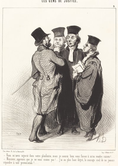 Sie haben mich in Ihrem Plädoyer beleidigt... von Honoré Daumier