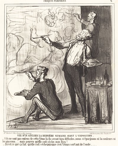 Ansicht eines Ateliers... vor der Ausstellung von Honoré Daumier
