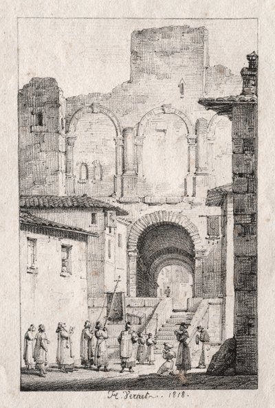 Prozession in Arles, 1918 von Emile Jean Horace Vernet