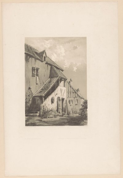 Fassade eines alten Bauernhauses von Hubert Clerget