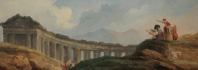 Eine Kolonnade in Ruinen von Hubert Robert