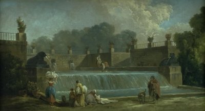 Ein Brunnen mit Waschfrauen von Hubert Robert
