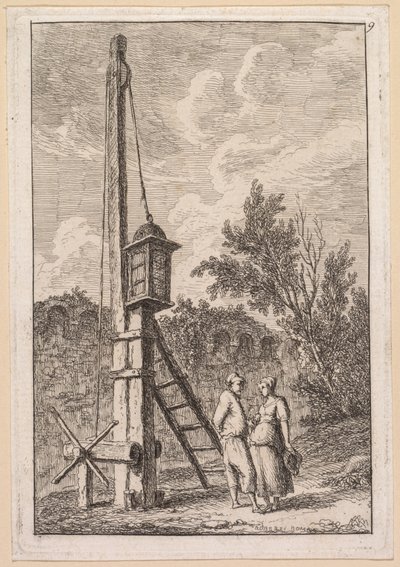 Les Soirées de Rome: Le Poteau von Hubert Robert