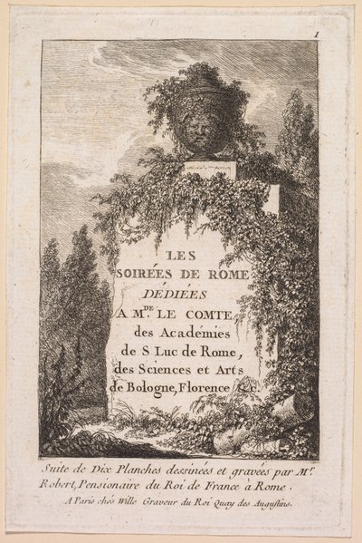 Les Soirées de Rome: Titelseite von Hubert Robert