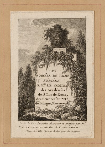 Tafel Eins aus Abende in Rom von Hubert Robert