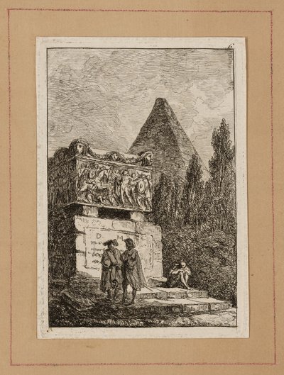 Platte Sechs aus Abende in Rom von Hubert Robert
