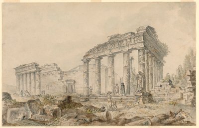 Tempel der Minerva, Athen, Griechenland von Hubert Robert