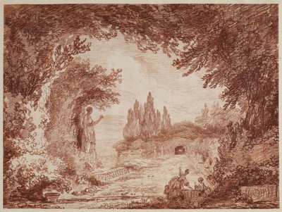 Terrasse in einem italienischen Garten, ca. 1760 von Hubert Robert