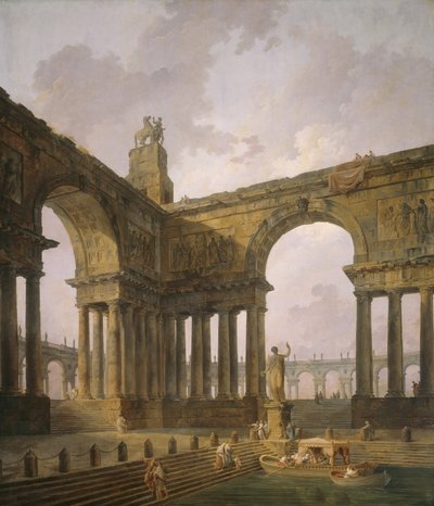 Der Landeplatz, 1787-88 von Hubert Robert