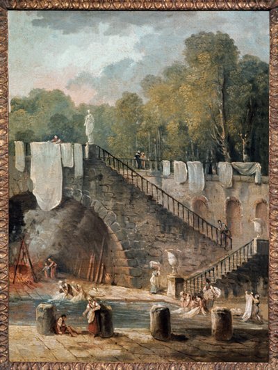 Die Wäsche. 18. Jahrhundert von Hubert Robert