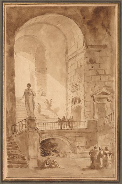 Gewölbte Treppe von Hubert Robert