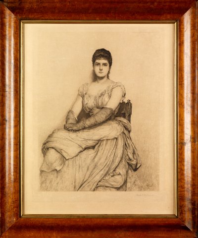 Dame in Weiß (Miss Grant) von Hubert von Herkomer