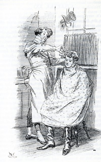 Franz Churchill lässt sich die Haare schneiden von Hugh Thomson