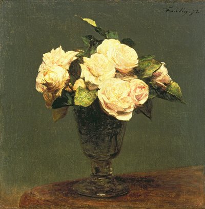 Weiße Rosen, 1873 von Ignace Henri Jean Fantin Latour