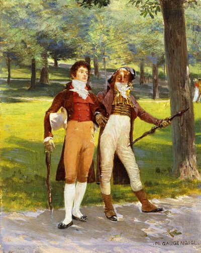 Dandys im Park von Ignaz Marcel Gaugengigl