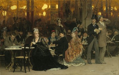 Ein Pariser Café, 1875 von Ilya Efimovich Repin