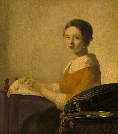 Die Spitzenklöpplerin von Imitator of Johannes Vermeer