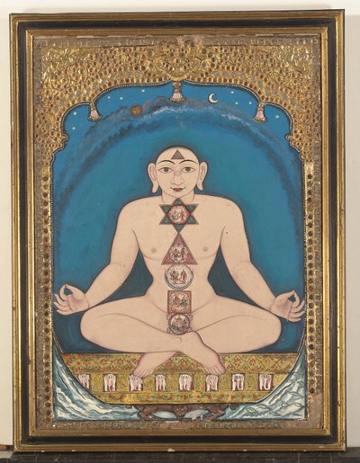 Ein Tafelgemälde eines Tirthankara von Indian School