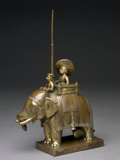Ein Offizier auf einem Elefanten reitend, 1795 von Indian School