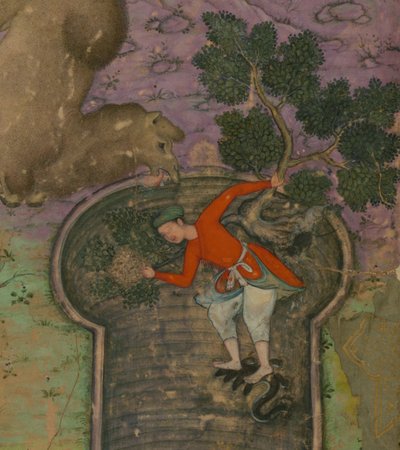 Detail einer Illustration aus "Anv?r-i Suhayl?" von Indian School
