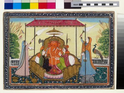 Ganesha mit seinen Frauen und Dienern von Indian School