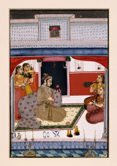 Hindola Ragini, ca. 1738 von Indian School