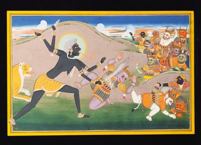 Kali tötet Dämonen, ca. 1800-1820 von Indian School