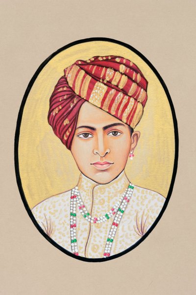 Miniaturmalerei von Maharaja Jai Singh Alwar von Indian School