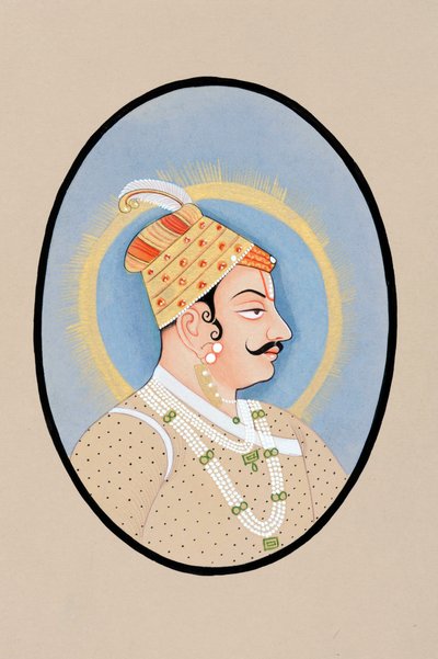 Miniaturmalerei von Maharaja Pratap Singh Kishangarh von Indian School