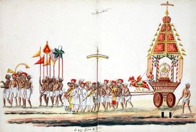 Prozession mit Göttern von Indian School