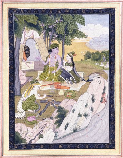 Rama und Sita mit Lakshman, um 1800 von Indian School