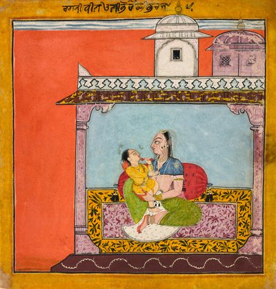 Vilaval Ragini, aus einem Ragamala von Indian School