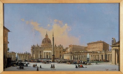 Päpstlicher Segen auf dem Petersplatz von Ippolito Caffi