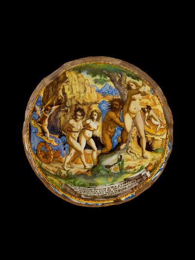 Schale mit der Züchtigung der Liebe, ca. 1660-1670 von Ippolito Rombaldoni