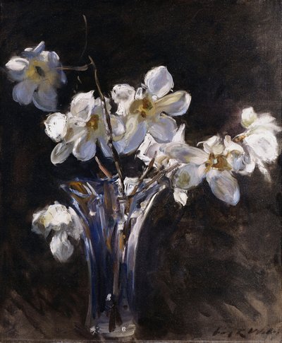 Magnolien in einer Vase von Irving Ramsay Wiles