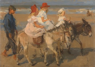 Eselreiten am Strand von Isaac Israels